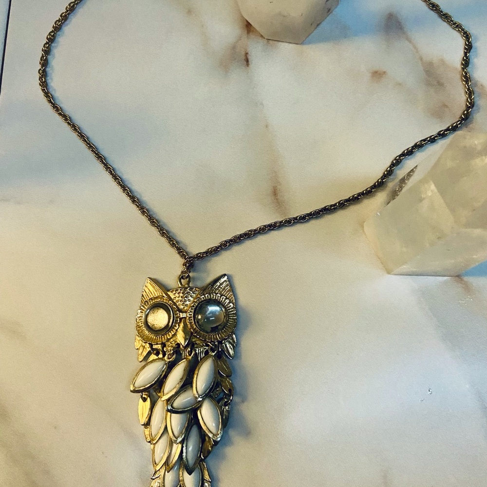 Vintage  Owl Pendant Necklace